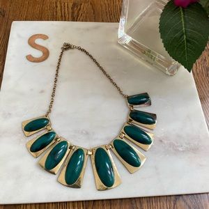 Green and gold statement necklace